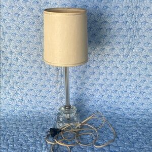 Elegant Beige Table Lamp with Crystal Base